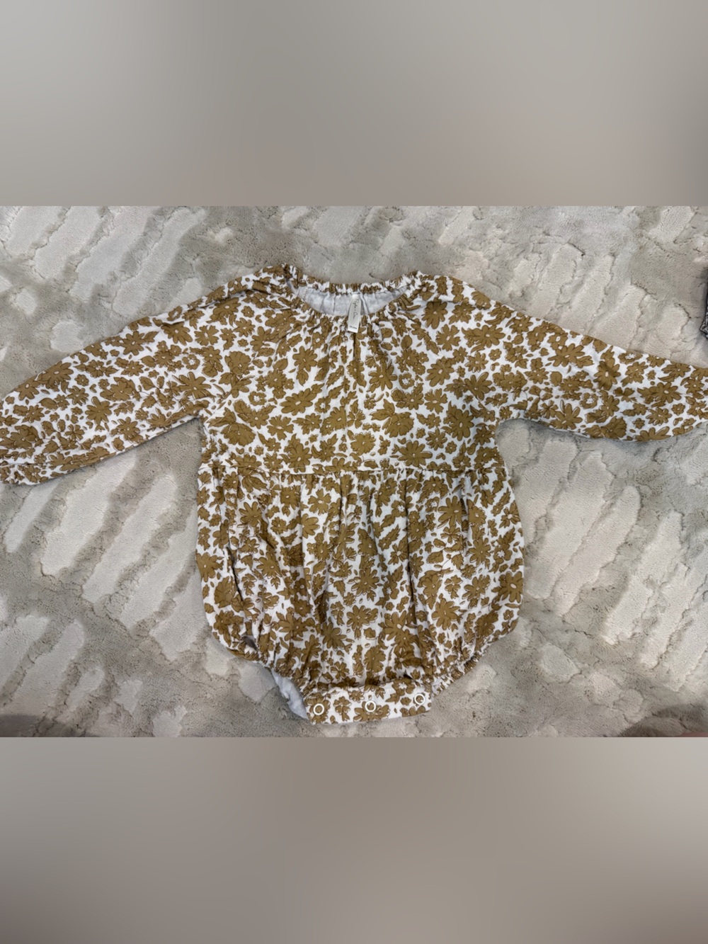 Rylee + Cru Cream Romper with Mustard Floral Print